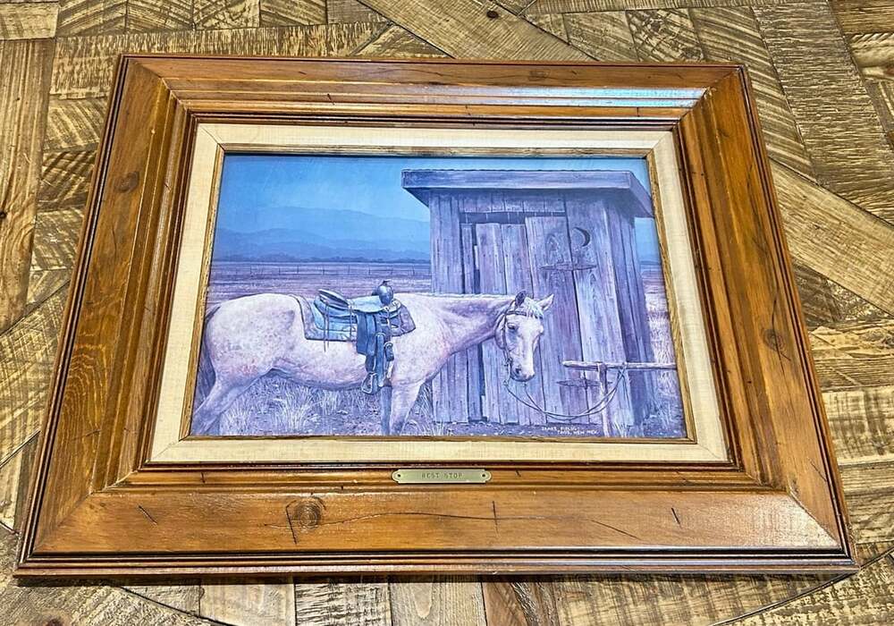 James Fields Rest Stop Western Horse Framed Print Art